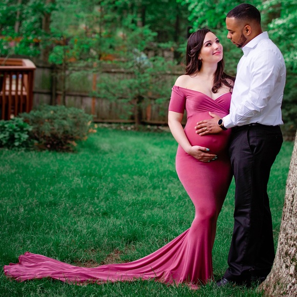 Ana Brandt Elegant Pink Maternity Gown taopan - Picture 1 of 1